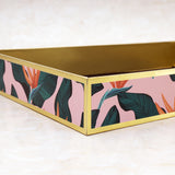 Hamper tray pink tropical