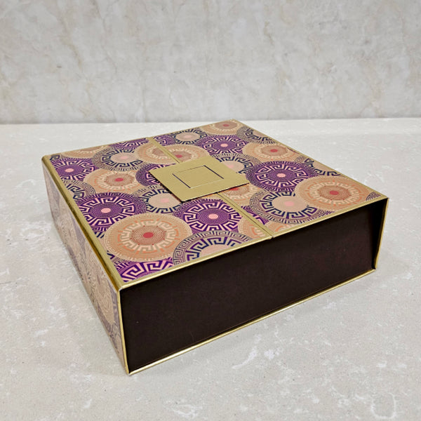 Collapsible Box Purple Royal  Pattern