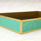 Green hamper tray foil abstract