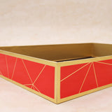 Red hamper tray foil abstract